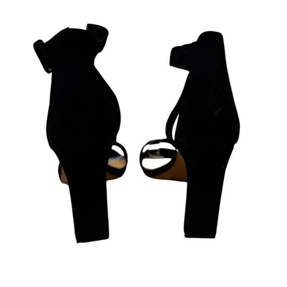 Vince Camuto Black Suede Ankle Strap Block Heel Sandals Women's Size 9 - Picture 5 of 6